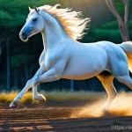 아키에이지 탈것 스피드 비교 - **A Majestic Kirin in Full Sprint:**
    "A magnificent Kirin, a mystical horse with a flowing, irid...