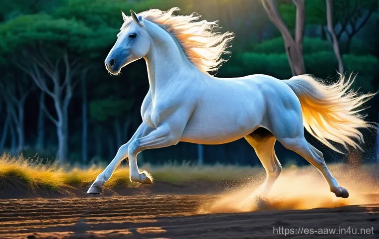아키에이지 탈것 스피드 비교 - **A Majestic Kirin in Full Sprint:**
    "A magnificent Kirin, a mystical horse with a flowing, irid...